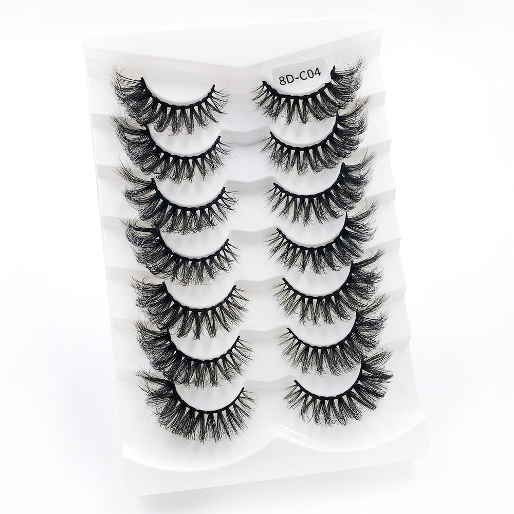 7pairs Colored Lashes 22 Styles 3d Mink Lashes Dramatic Colorful Natural Eyelashes Extension Fake Eyelashes