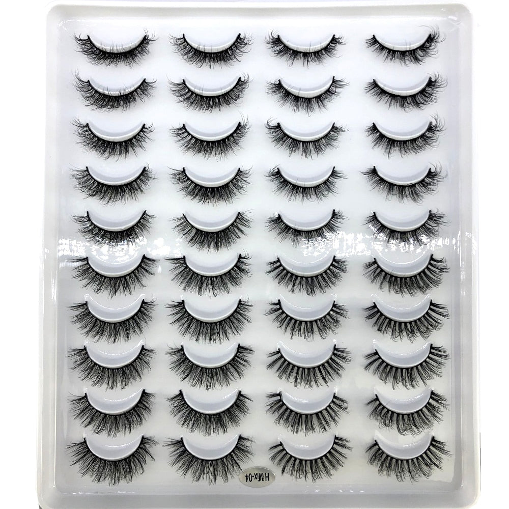 20 Pairs Fluffy Lashes 25mm 3D Mink Lashes Long Thick Natural False Eyelashes Mink Eyelashes