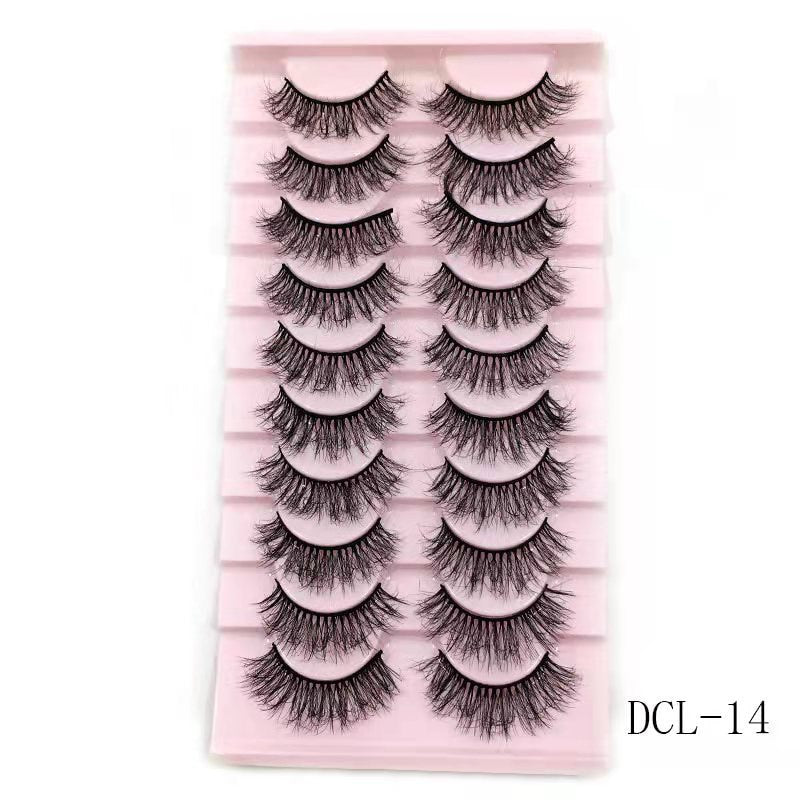 10 Pairs Faux Mink Lashes Natural False Eyelashes Fluffy Soft Wispy Dramatic Volume Lash Extension Wispy Long 3D
