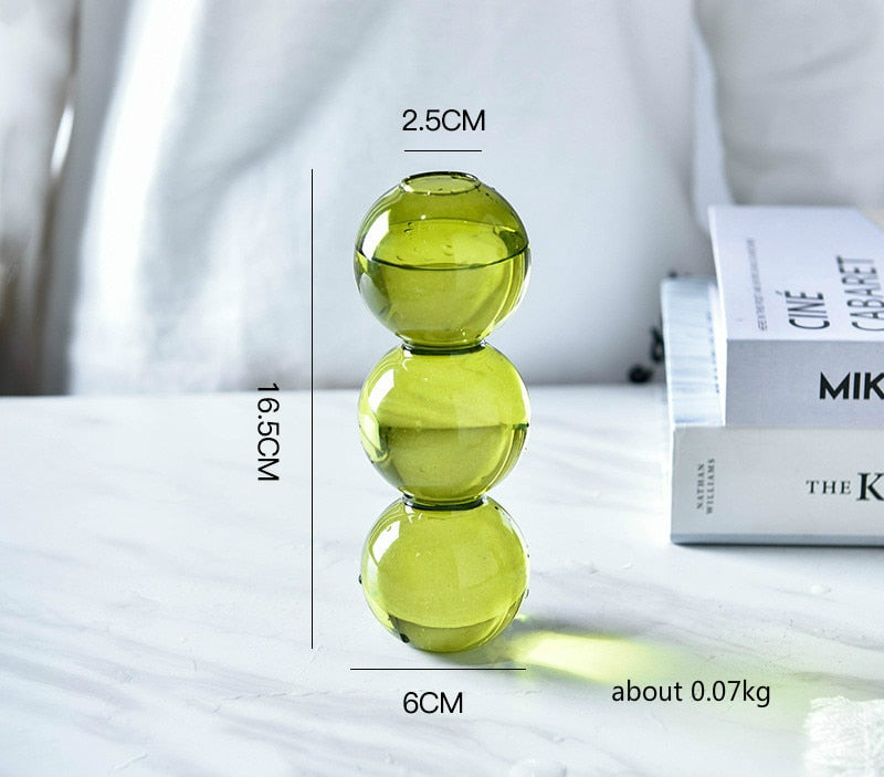Nordic Creative Glass Bubble Vase Flower Arrangement Spherical Art Flower Ornaments Vases Decoration Home Gift