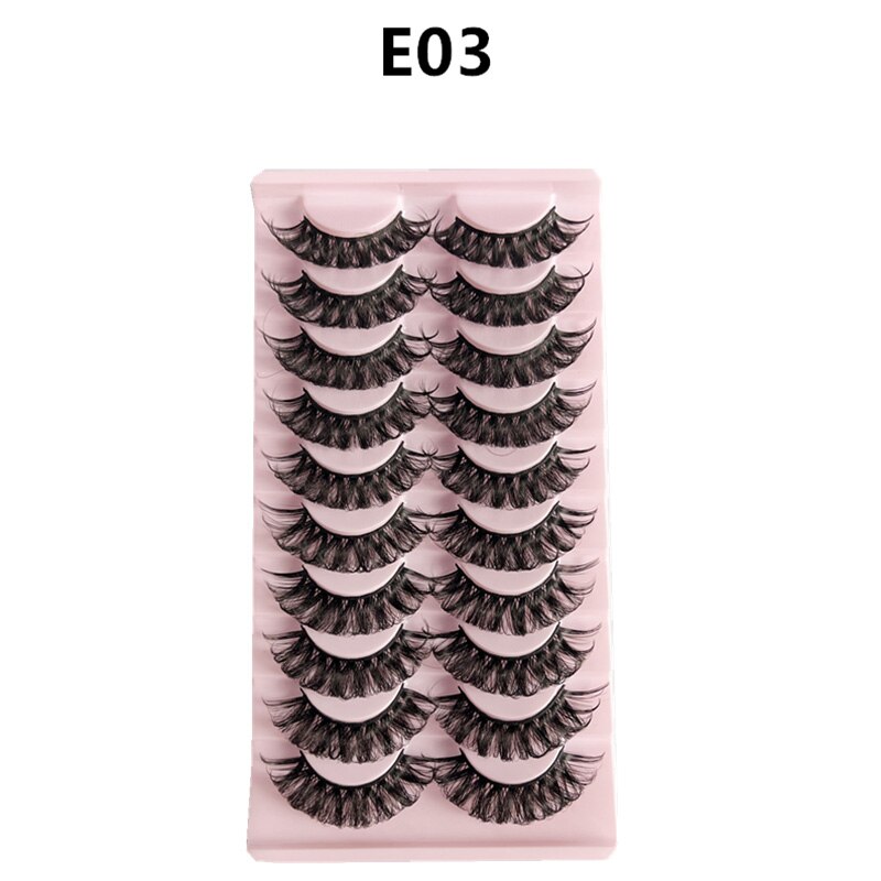 10 Pairs Faux Mink Lashes Natural False Eyelashes Fluffy Soft Wispy Dramatic Volume Lash Extension Wispy Long 3D
