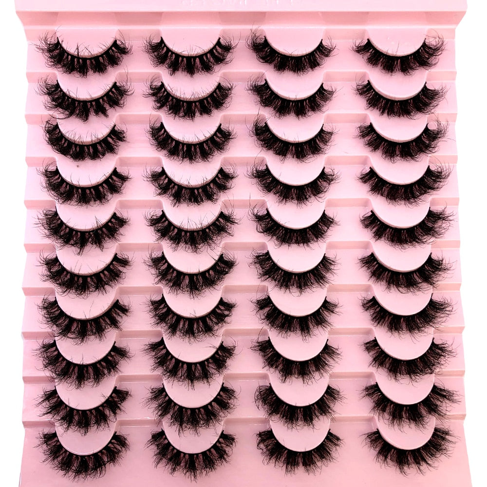 20 pairs natural Thick false eyelashes long 6d mink eyelashes eyelash extension