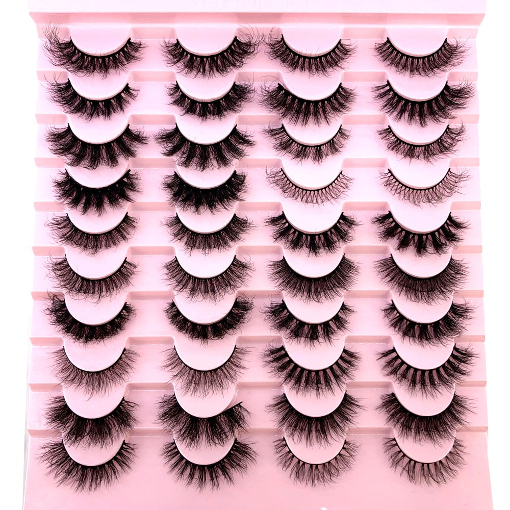 20 pairs natural Thick false eyelashes long 6d mink eyelashes eyelash extension