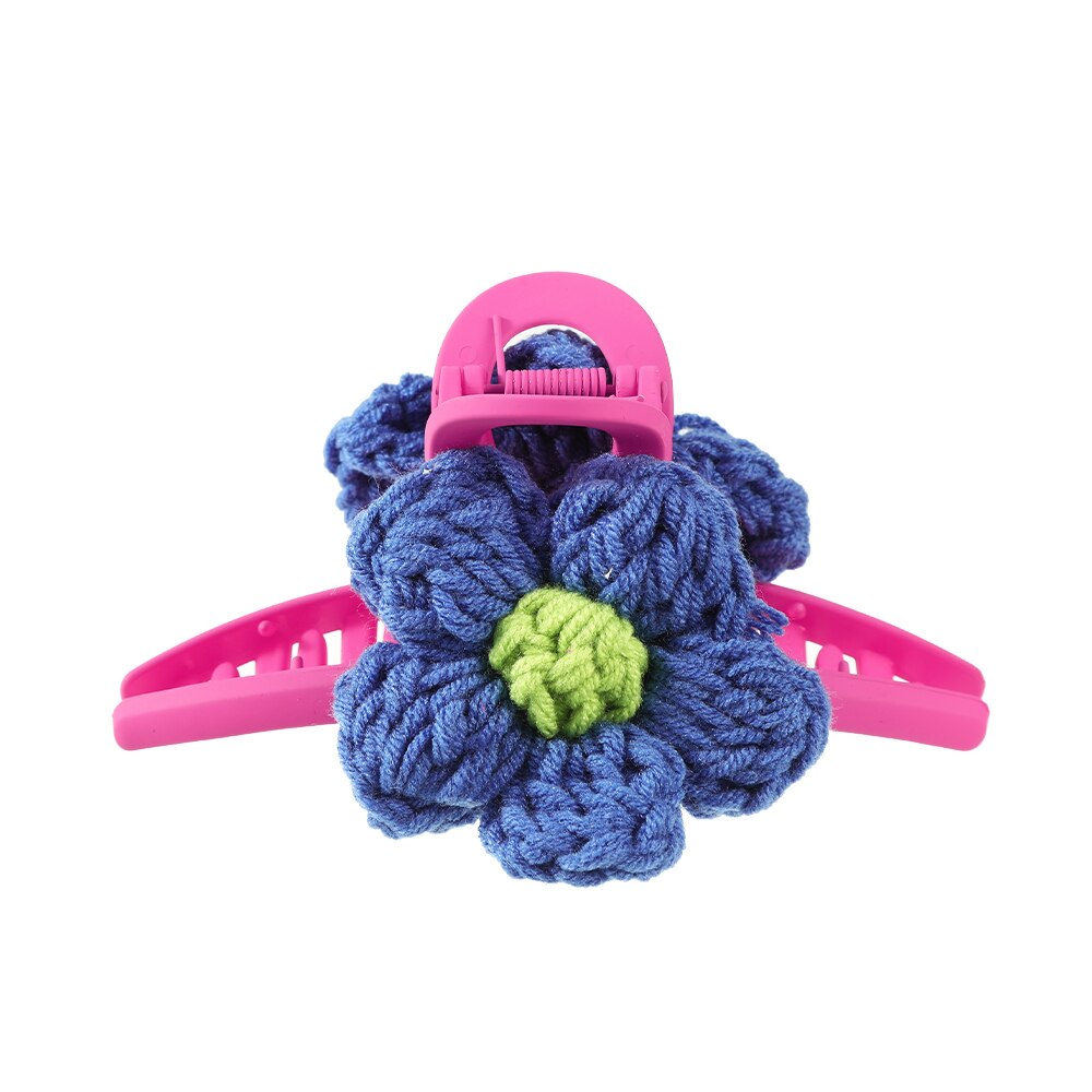 Knitted Floral Hair Claw Clips Hair Clamp Flower Hair Clip Hairpin Headdress Accessories