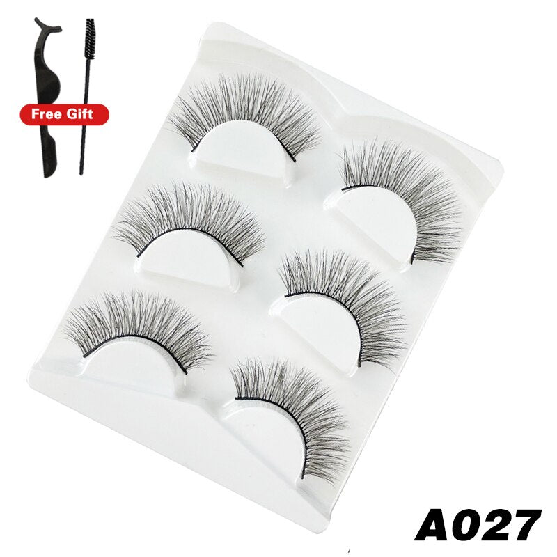 3Pairs 3D Mink False Lashes Faux Cils Natural Fluffy Dramatic Volume Eyelashes Crisscross Soft Eyelash Extension