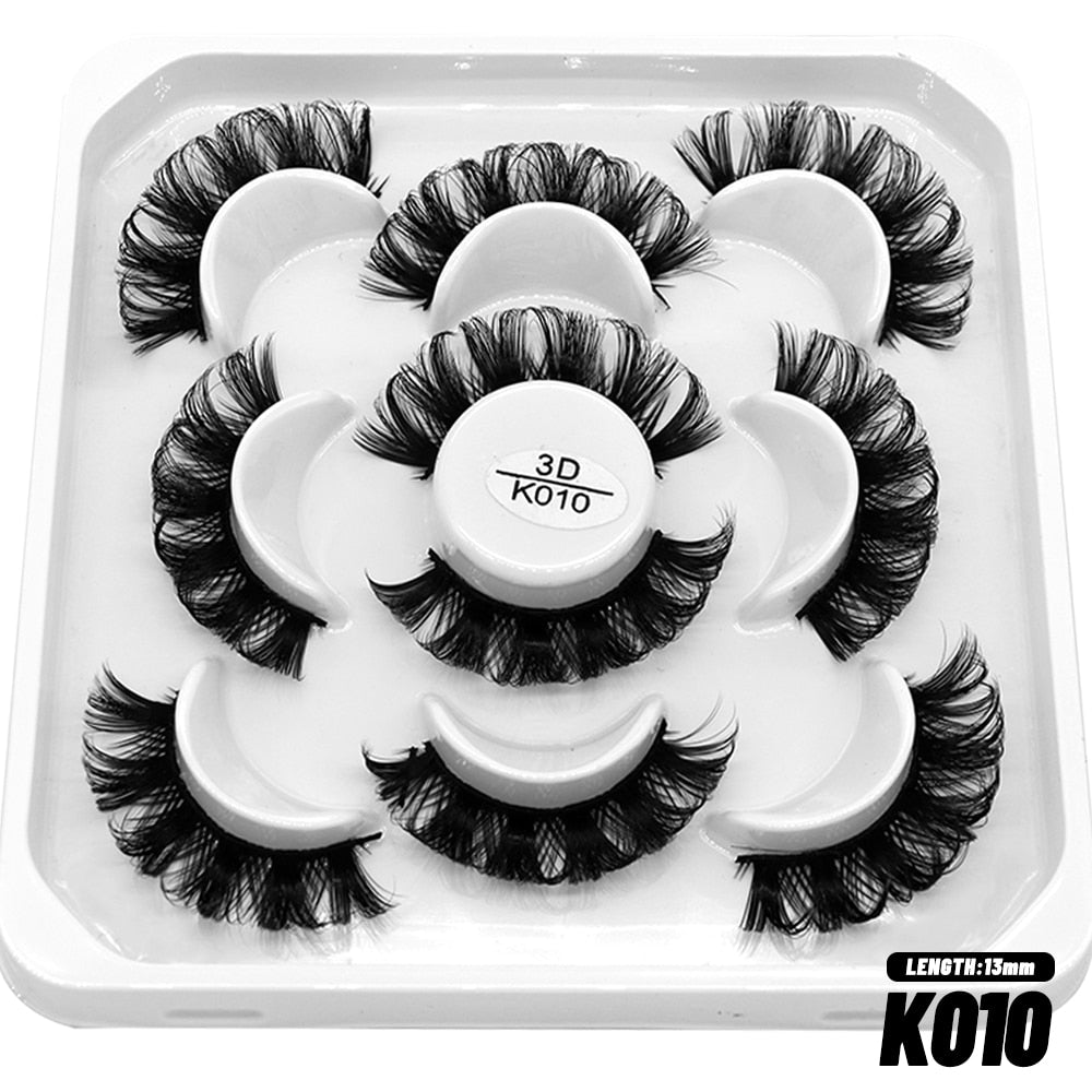 DD Curl Lashes 10 pairs Russian Strip Lashes 3D Mink Eyelashes Natural Long Reusable Fluffy eyelashes