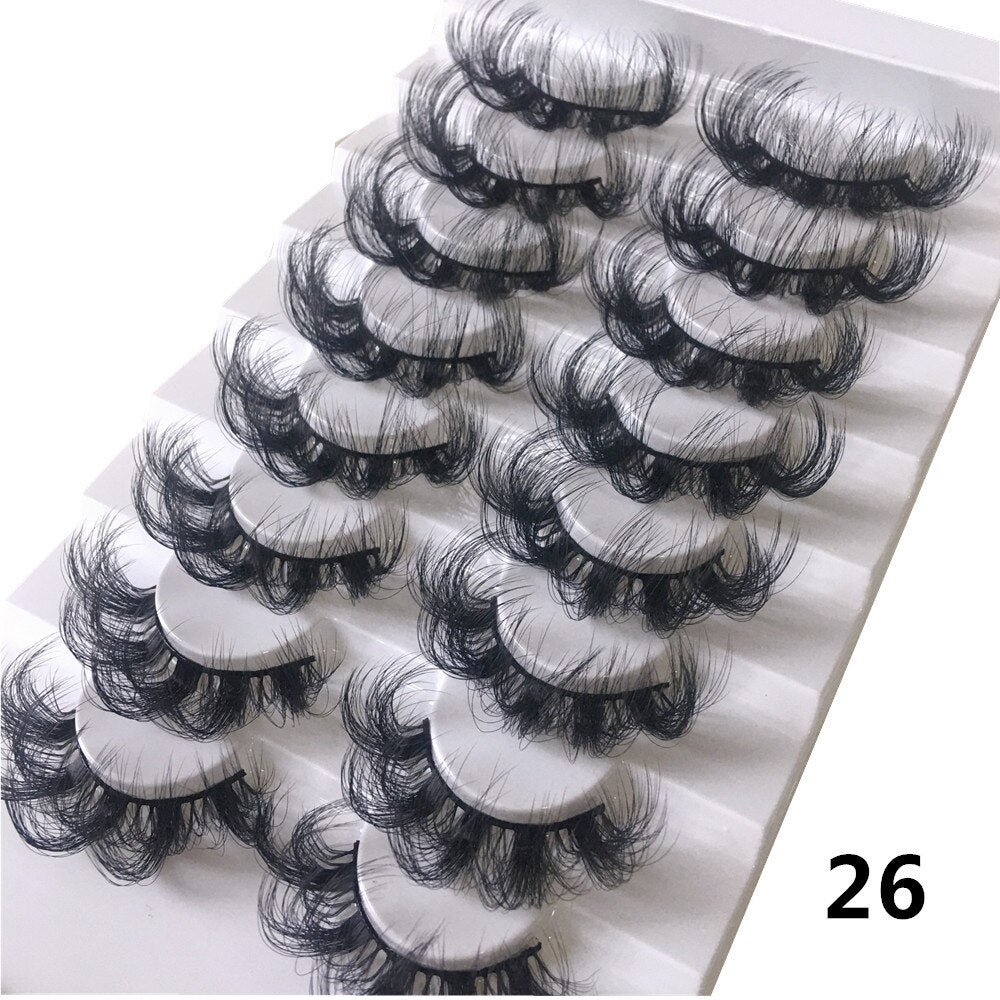 8pairs eyelashes fake lashes long eyelash 25mm mink lashes fluffy dramatic false eyelashes