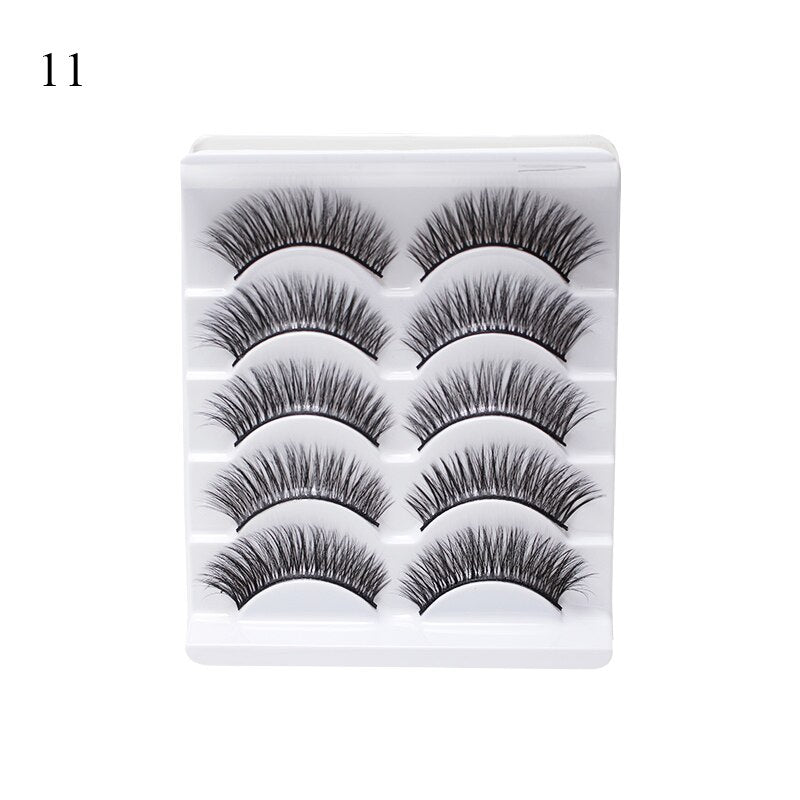5 Pairs 3d Faux Mink Manga Lashes Little Devil Fairy 3D False Eyelashes Natural Lash Extension
