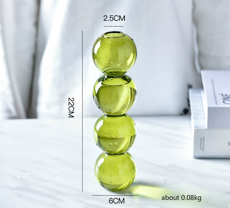 Nordic Creative Glass Bubble Vase Flower Arrangement Spherical Art Flower Ornaments Vases Decoration Home Gift