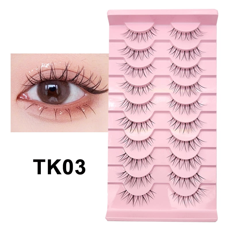 Manga Lashes 5/10 Pairs Natural Lashes False Eyelashes Little Devil Lashes Anime Lashes Full Strip Lashes Band