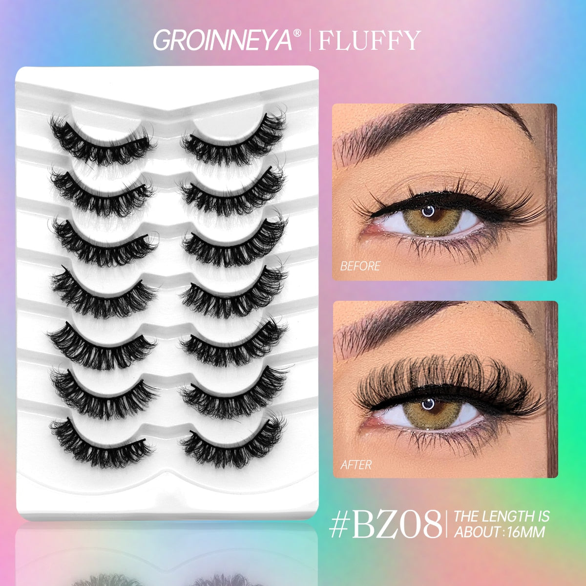 5/7 Pairs Fluffy Mink Lashes Faux Mink Eyelashes Long Lasting EyelashesDramatic Volume lashes Extension Thick Long