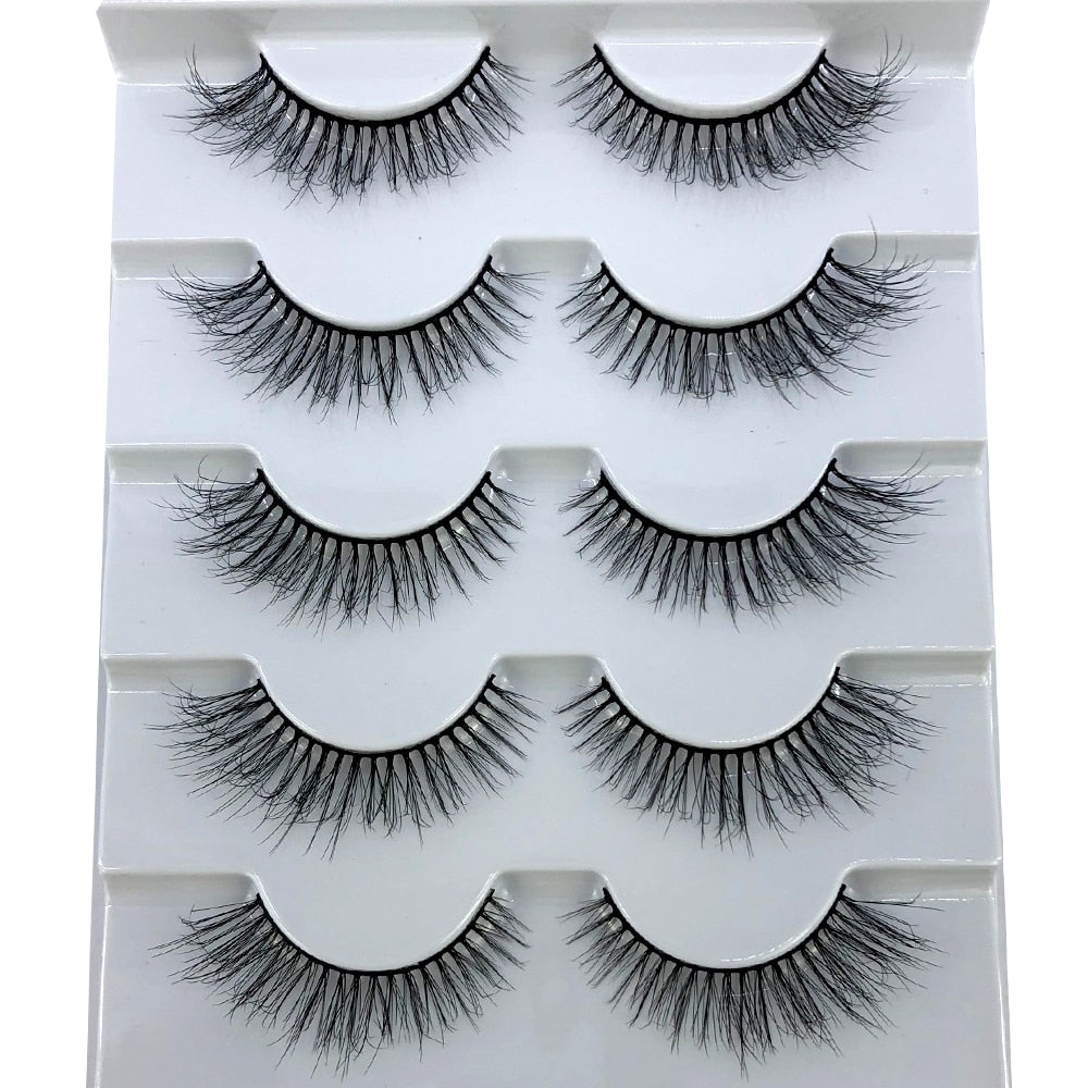 5 Pairs Lashes Mink Lashes Faux Eyelashes Mink False Eyelashes Dramatic Volume Lashes Eyelash Extension