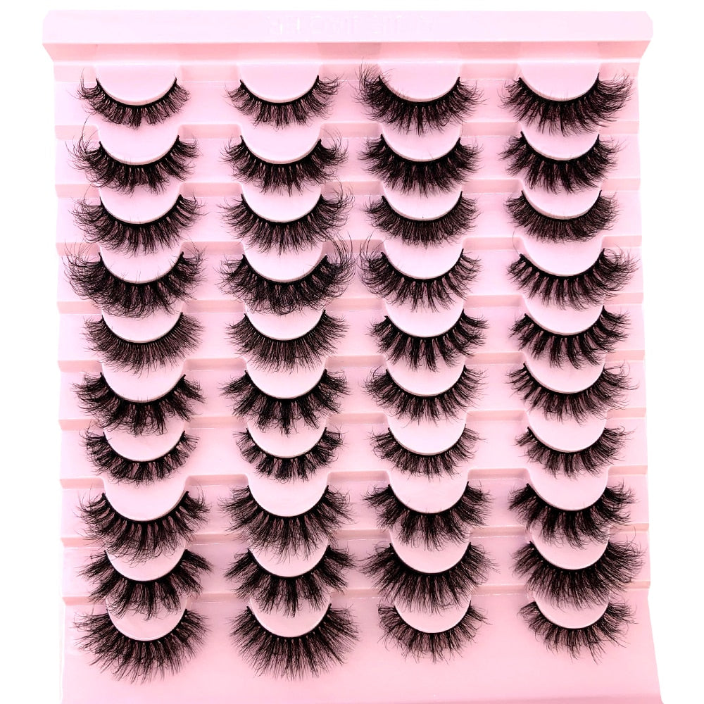 20 pairs natural Thick false eyelashes long 6d mink eyelashes eyelash extension