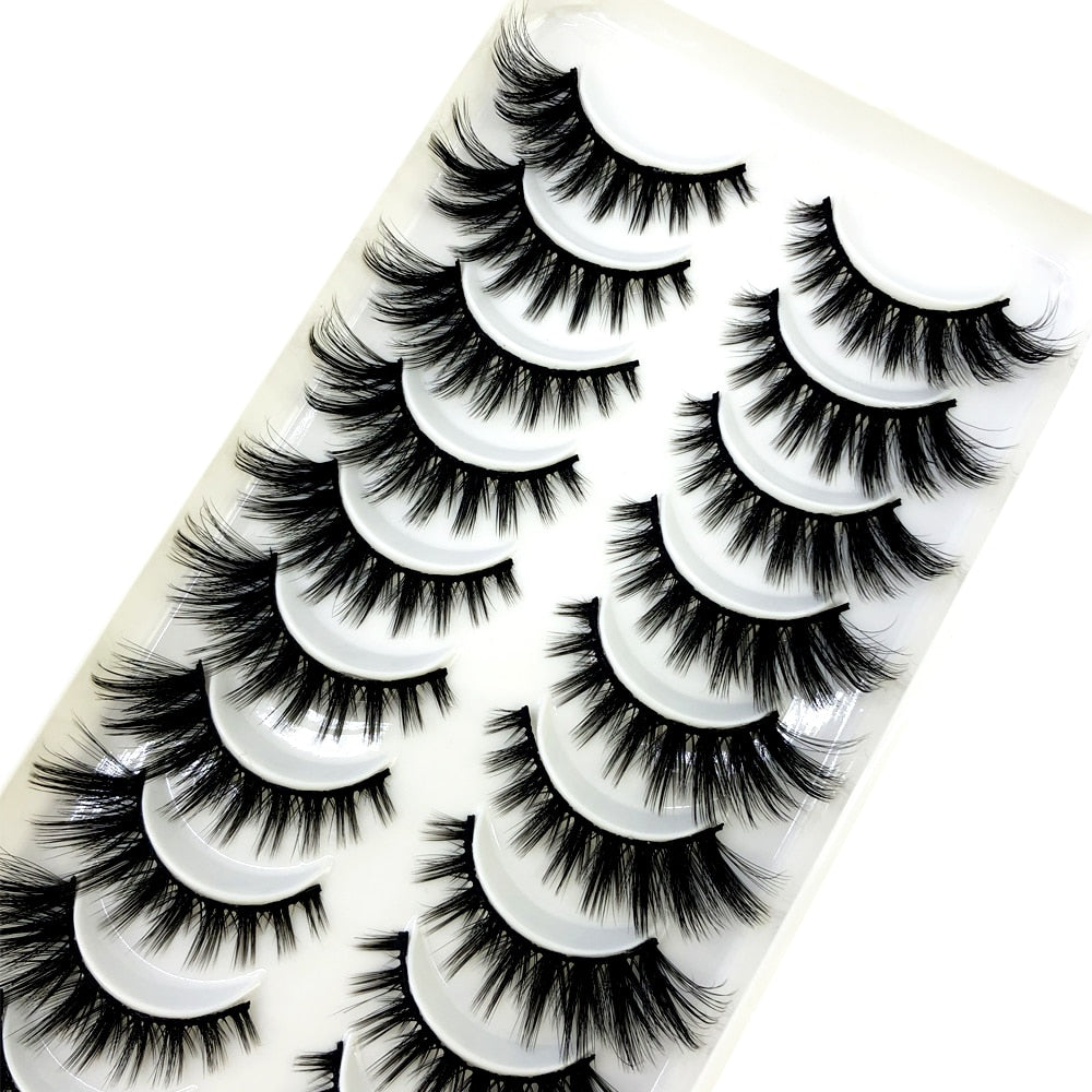 10 Pairs Natural False Eyelashes Fake Lashes Long 3d Mink Lashes Extension Eyelash Mink Eyelashes