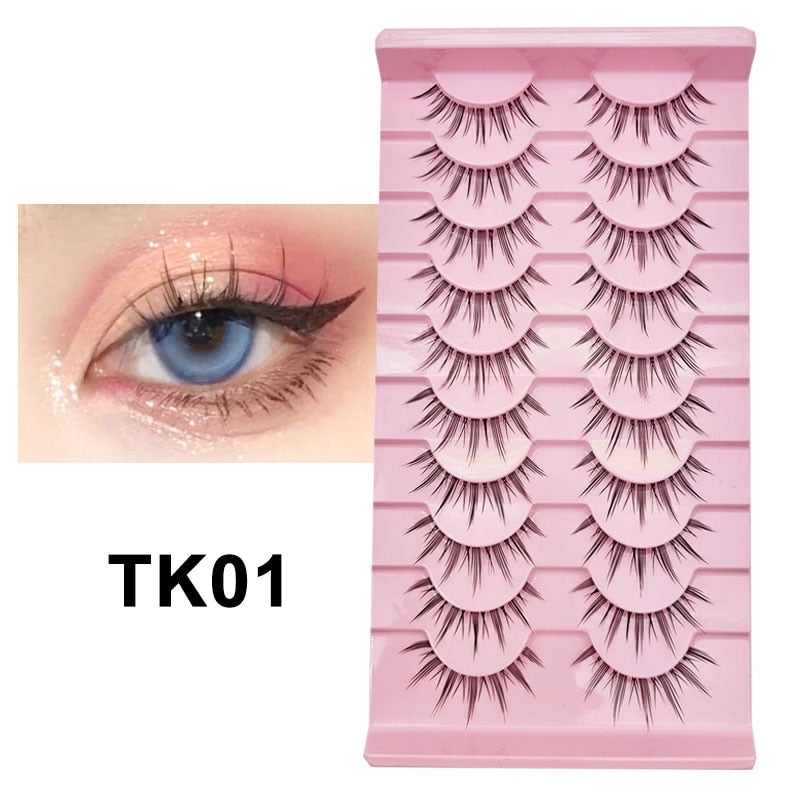 Manga Lashes 5/10 Pairs Natural Lashes False Eyelashes Little Devil Lashes Anime Lashes Full Strip Lashes Band