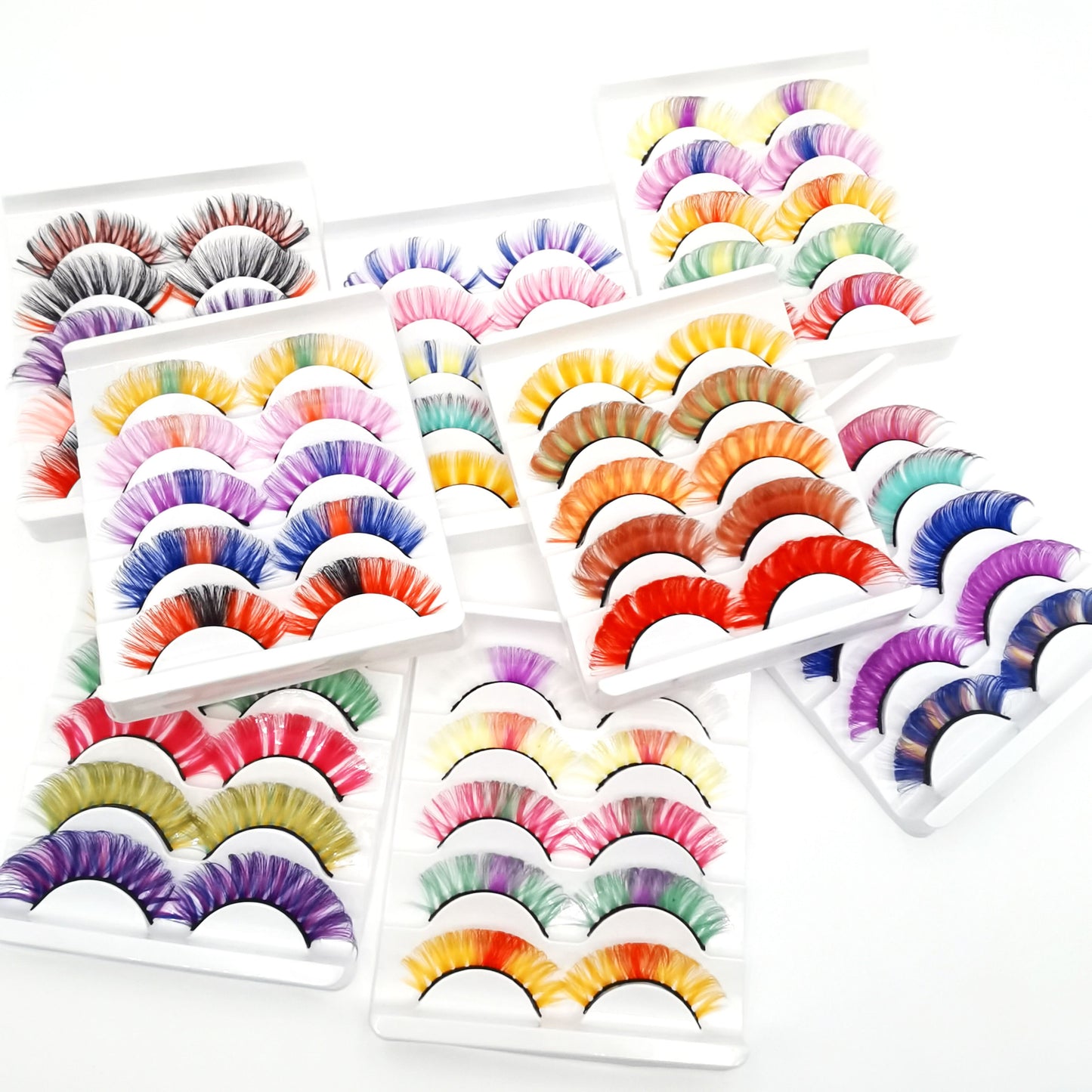 Mix Color Eyelashes Maquiage Soft Natural 3D Mink Rainbow Eyelash Cilios Natural Dramatic Fluffy Colourful