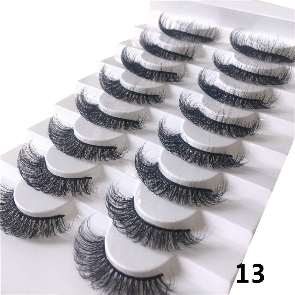 8pairs eyelashes fake lashes long eyelash 25mm mink lashes fluffy dramatic false eyelashes