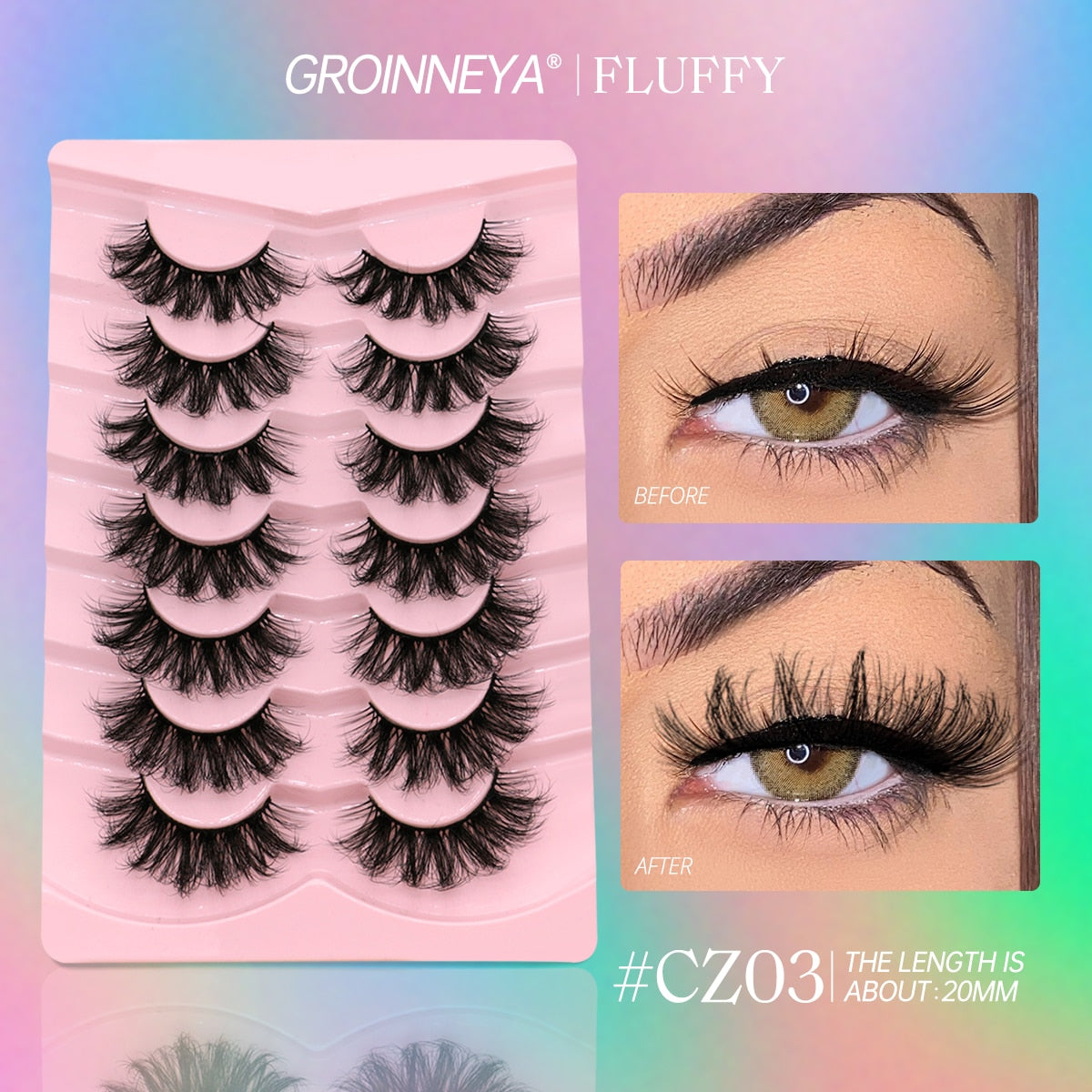 5/7 Pairs Fluffy Mink Lashes Faux Mink Eyelashes Long Lasting EyelashesDramatic Volume lashes Extension Thick Long