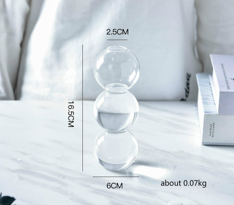 Nordic Creative Glass Bubble Vase Flower Arrangement Spherical Art Flower Ornaments Vases Decoration Home Gift