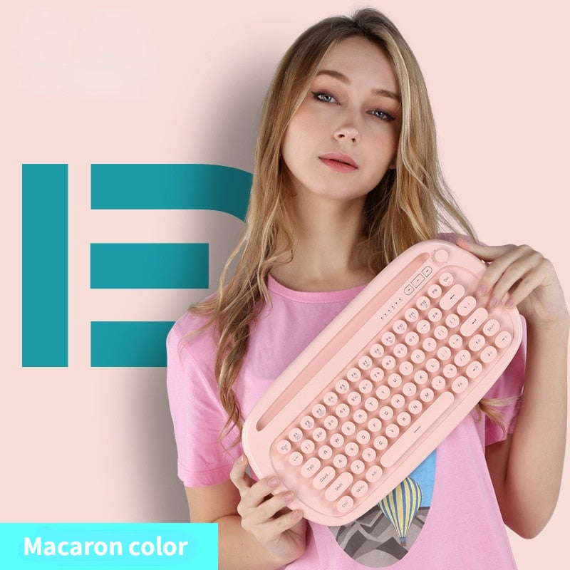Mini Round Keycap Wireless Keyboard Bluetooth Three-mode Keyboard for Ipad PhoneTablet Laptop PC Keyboard for Android Ios Window