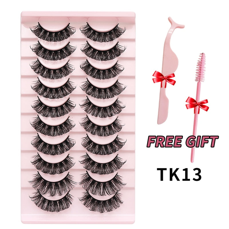 Russian Strip Lashes 25mm 3D Mink Volume Fluffy Natural False Eyelashes Thick Dramatic Mink Eyelashes