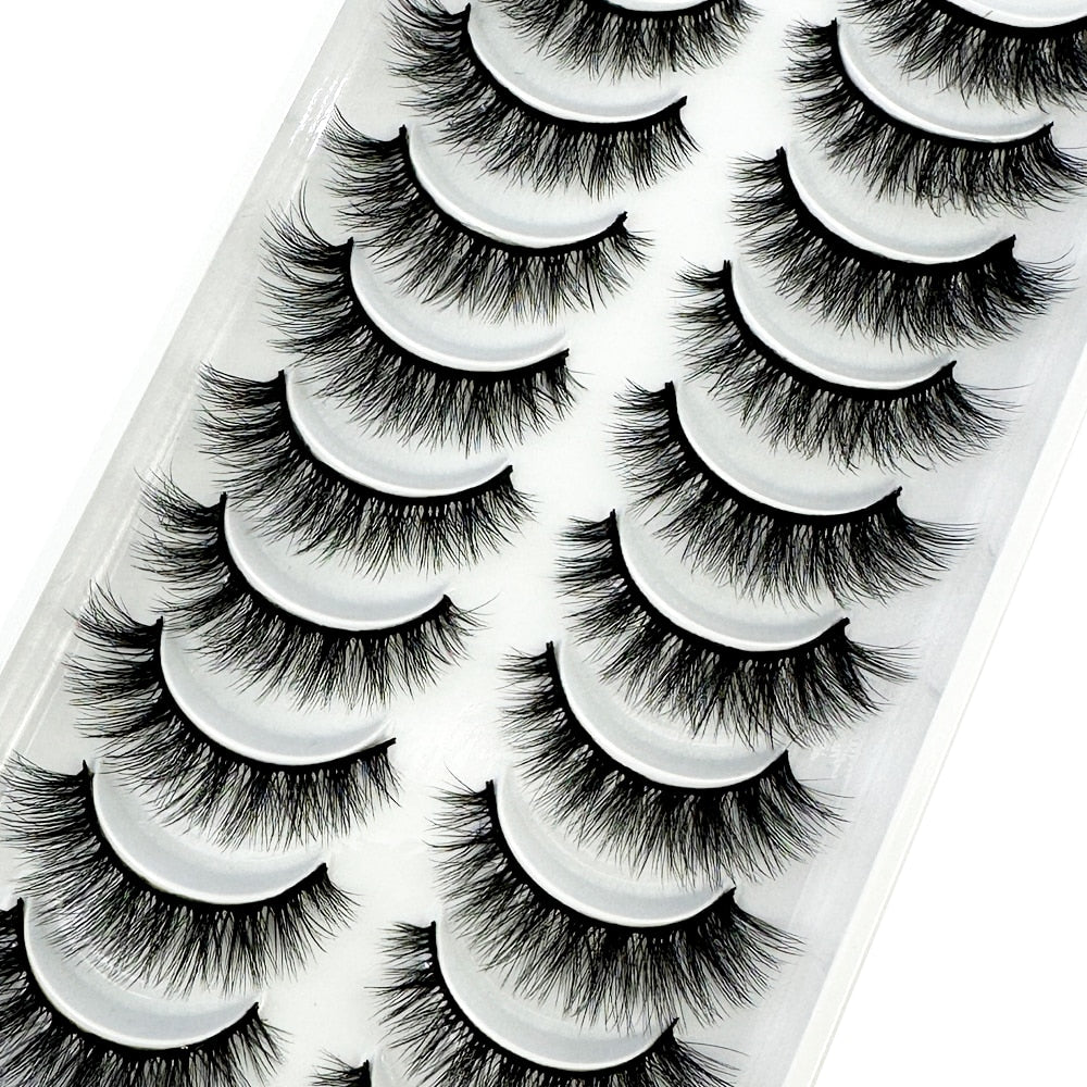 10 Pairs Natural False Eyelashes Fake Lashes Long 3d Mink Lashes Extension Eyelash Soft Mink Eyelashes
