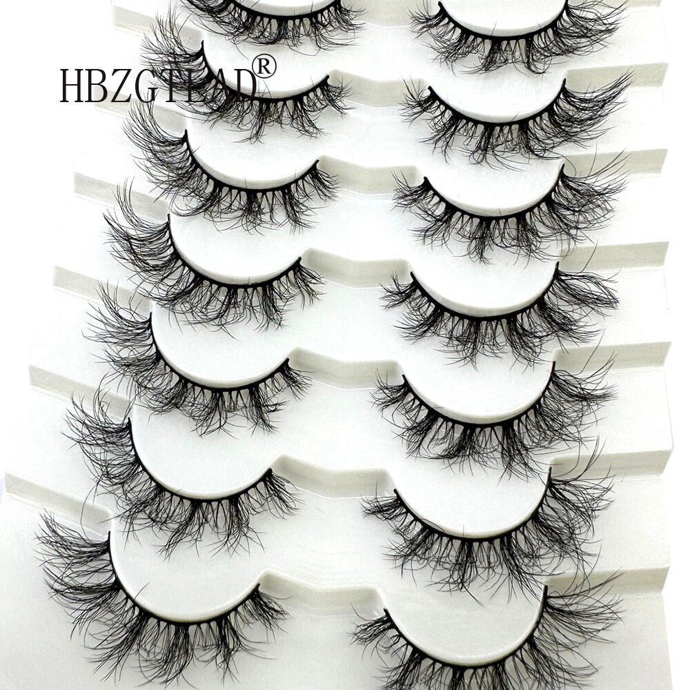 7Pairs False Eyelashes 6D Super Fluffy Wispy Faux Mink Eyelashes Cat/Fox Eye Effect Dramatic Lashes Eyelash Extension