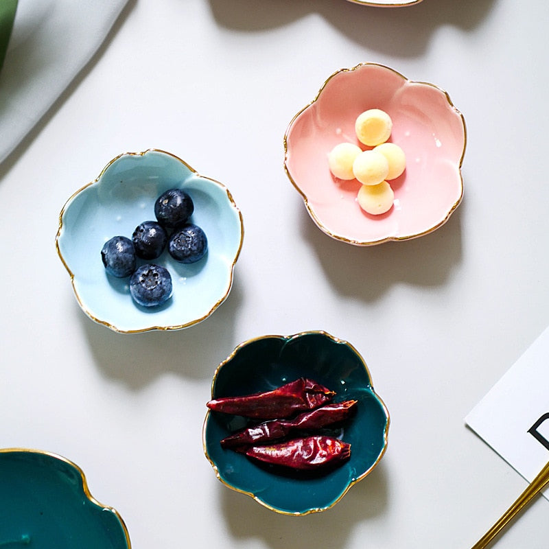 Japanese Sakura Ceramic Dish Cherry Blossom Kawaii Plate Sauce Dish Flower Bowl Sauce Vinegar Dishes