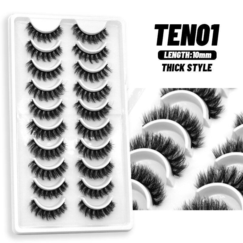 Eyelashes 5/7/10 pairs False Eyelashes Mink Lashes Faux Mink Fluffy Lash Soft Full Thick Wispy Eye Mink Lashes