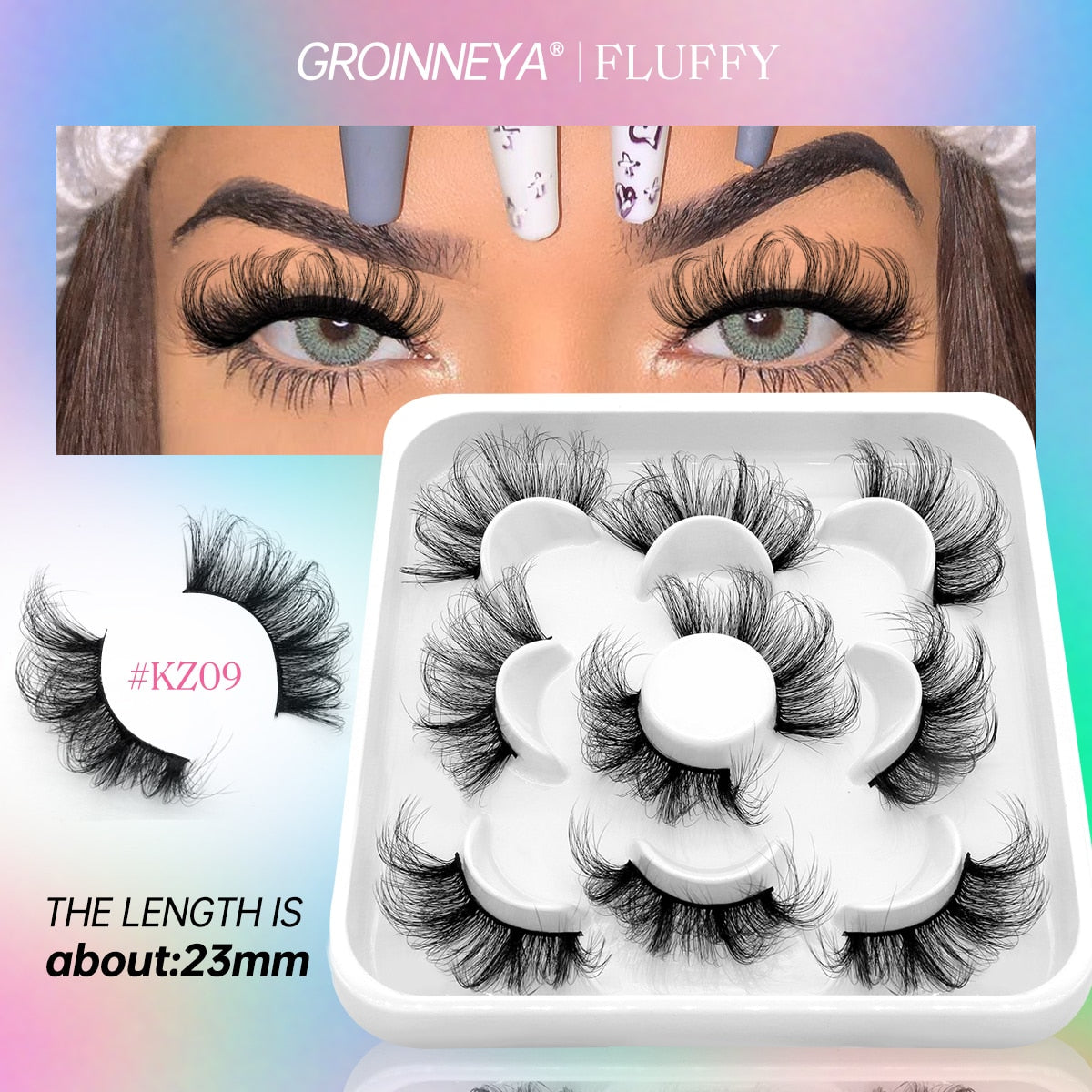 5/7 Pairs Fluffy Mink Lashes Faux Mink Eyelashes Long Lasting EyelashesDramatic Volume lashes Extension Thick Long