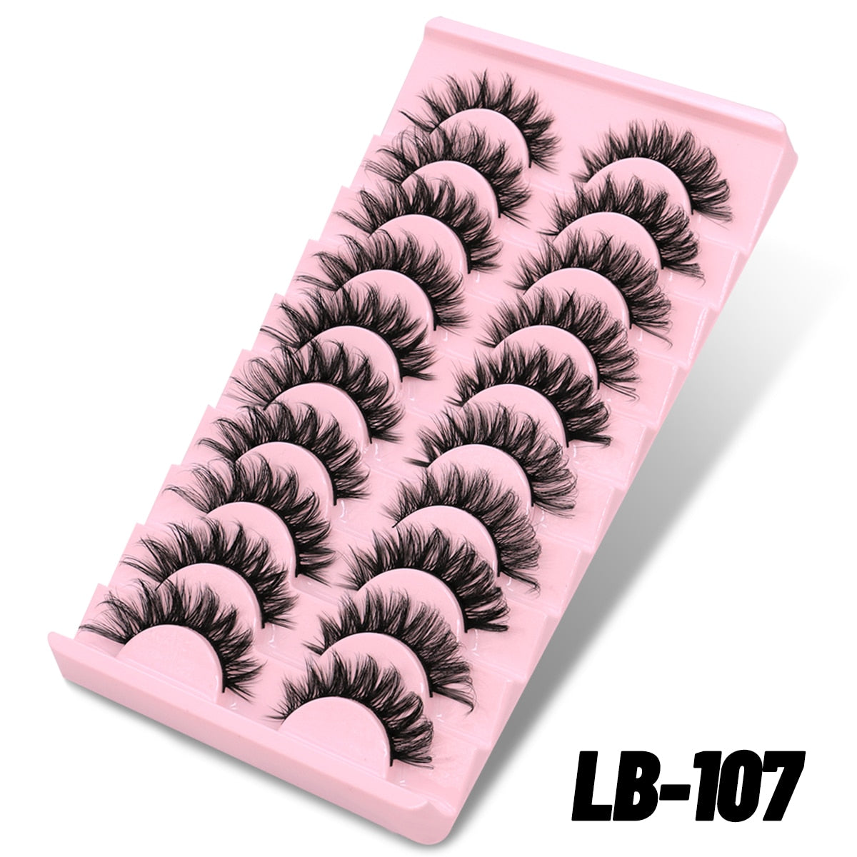 DD Curl Lashes 10 pairs Russian Strip Lashes 3D Mink Eyelashes Natural Long Reusable Fluffy eyelashes