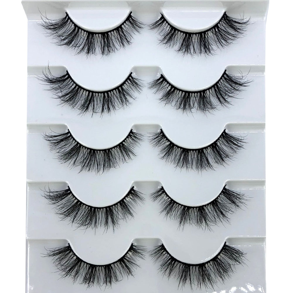 5 Pairs Lashes Mink Lashes Faux Eyelashes Mink False Eyelashes Dramatic Volume Lashes Eyelash Extension