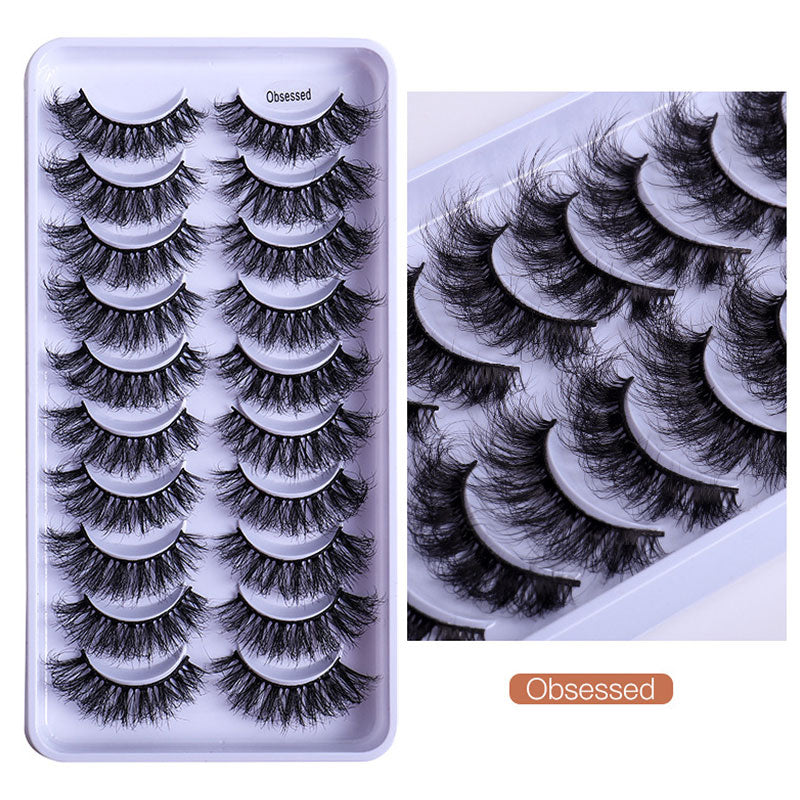 10 Pairs Faux Mink Lashes Natural False Eyelashes Fluffy Soft Wispy Dramatic Volume Lash Extension Wispy Long 3D