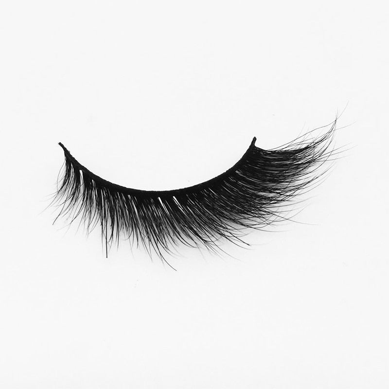 Soft Mink Eyelashes 3D Curl Winged End Eye Elongated Fake Lashes Thick Handmade Natural False Eyelash Messy Cross Lash