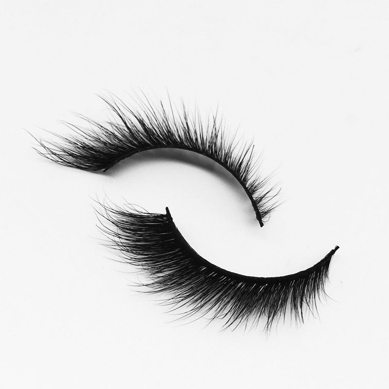 Soft Mink Eyelashes 3D Curl Winged End Eye Elongated Fake Lashes Thick Handmade Natural False Eyelash Messy Cross Lash
