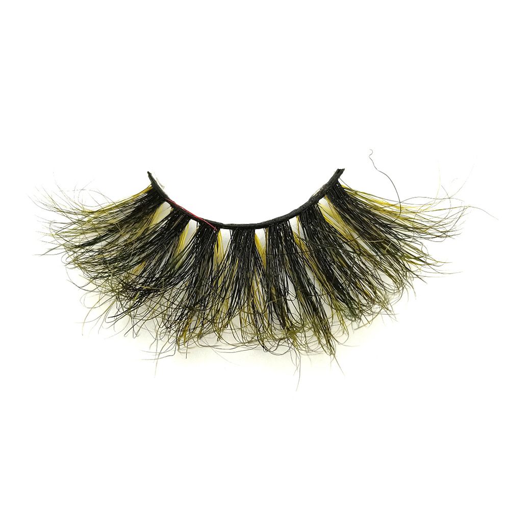 1 Pair Red Blue Purple Pink Mix 3D Mink Colored Eyelashes Ombre Vegan Strip Lashes Natural Dramatic Fluffy Colourful