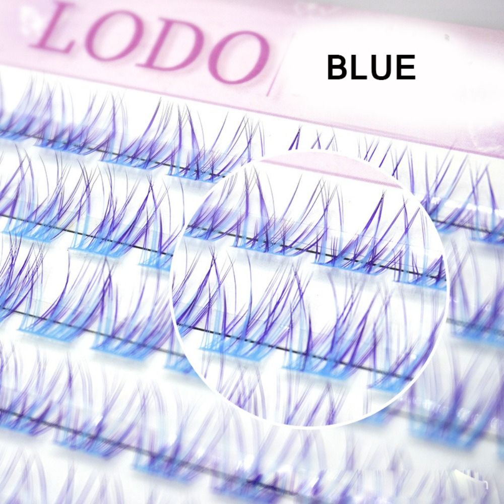 60 Clusters Colorful Individual Lashes Natural Faux Mink Eyelashes White Red Blue Segmented Cluster Eyelash Eye Extension