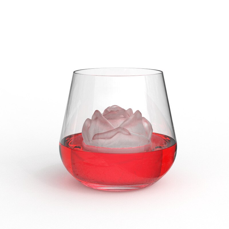 Luxury Rose Shape Ice Mold Chocolate Mold with Lid Refrigerator Silicone Home Reusable Bar Party Cool Whiskey Ice Cream Bar Tool