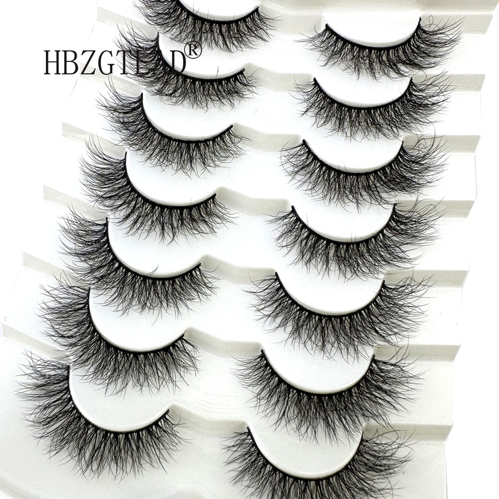 7Pairs False Eyelashes 6D Super Fluffy Wispy Faux Mink Eyelashes Cat/Fox Eye Effect Dramatic Lashes Eyelash Extension