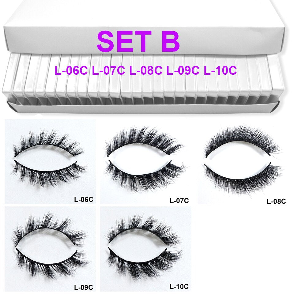 Cat Eye Lashes Faux Cils Cute Makeup 5/10/30/50 Pairs Lash Pack Natural Winged Short Mink Eyelashes Bundle