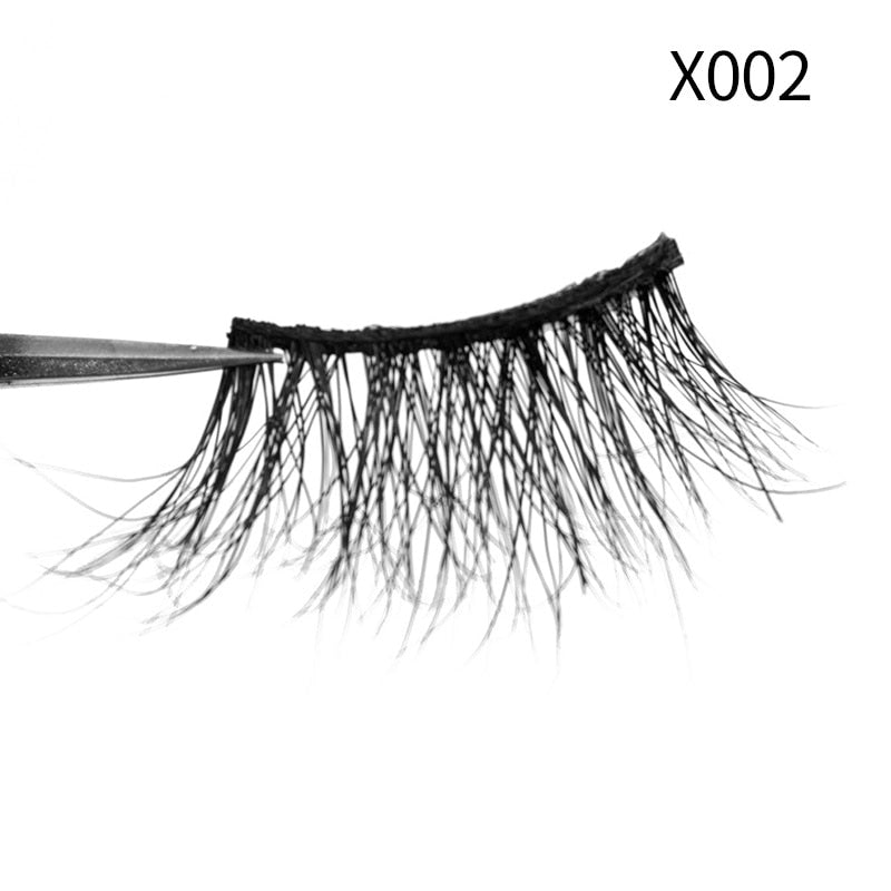 Soft Mink Eyelashes 3D Curl Winged End Eye Elongated Fake Lashes Thick Handmade Natural False Eyelash Messy Cross Lash