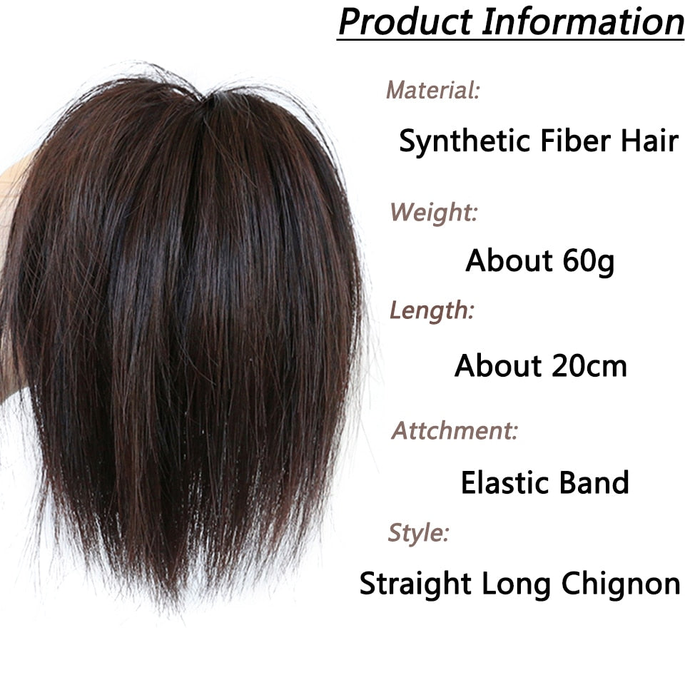 Synthetic Hair Bun Extensions Messy Straight Hair Band Elastic Chignon Scrunchy Wrap Updo False Hair Pieces For Women Hair
