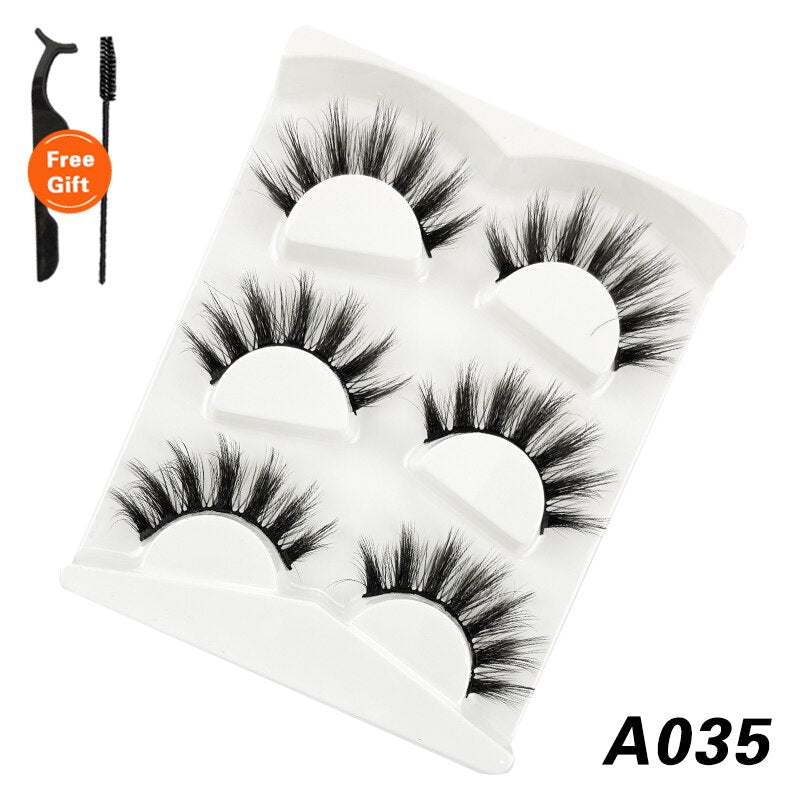 3Pairs 3D Mink False Lashes Faux Cils Natural Fluffy Dramatic Volume Eyelashes Crisscross Soft Eyelash Extension