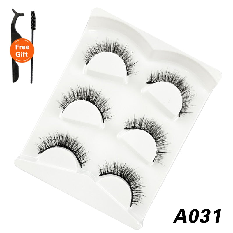 3Pairs 3D Mink False Lashes Faux Cils Natural Fluffy Dramatic Volume Eyelashes Crisscross Soft Eyelash Extension