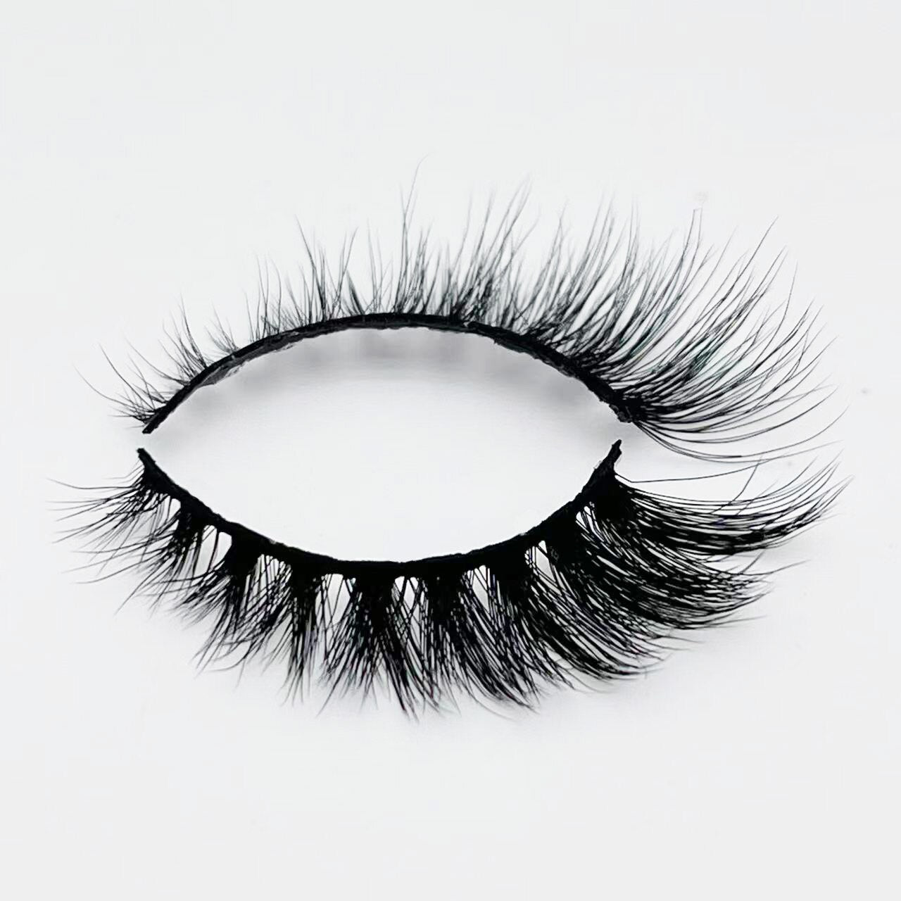 Cat-Eye 3D Mink Eyelashes Curled Winged Natural Realistic Messy End Eye Elongated Thick False Eyelashes Soft
