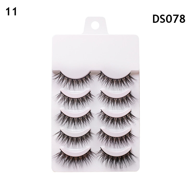 5 Pairs 3d Faux Mink Manga Lashes Little Devil Fairy 3D False Eyelashes Natural Lash Extension