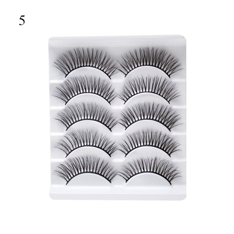 3D Mink Lash Natural False Eyelashes Faux Mink lashes 5Pair False Eyelash Reusable Thick Long Cilia