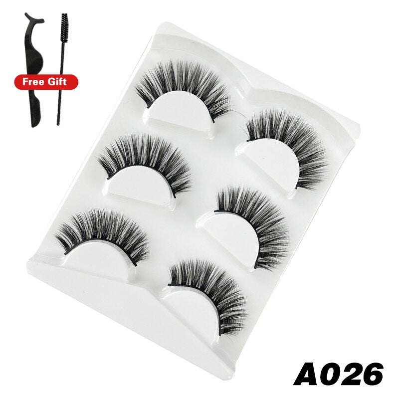 3Pairs 3D Mink False Lashes Faux Cils Natural Fluffy Dramatic Volume Eyelashes Crisscross Soft Eyelash Extension