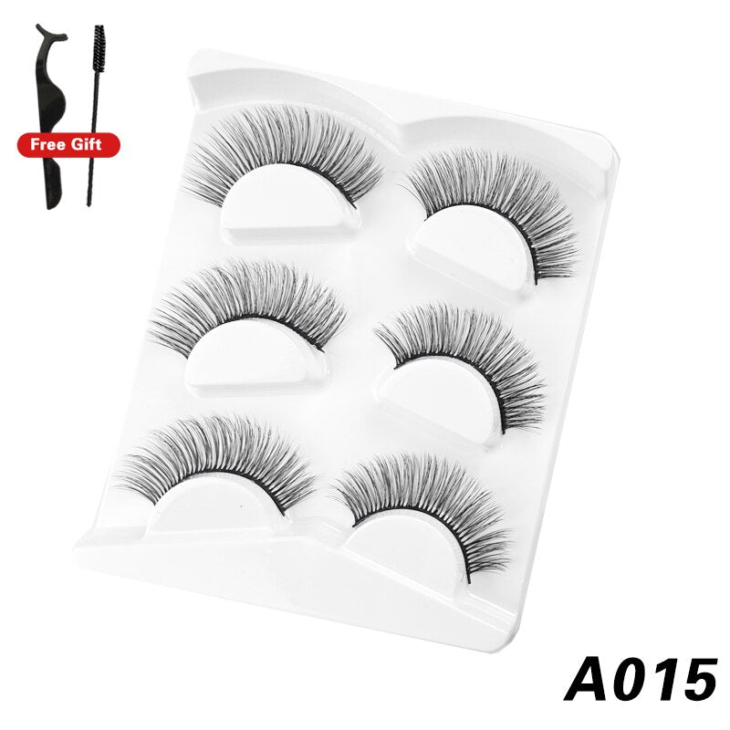 3Pairs 3D Mink False Lashes Faux Cils Natural Fluffy Dramatic Volume Eyelashes Crisscross Soft Eyelash Extension