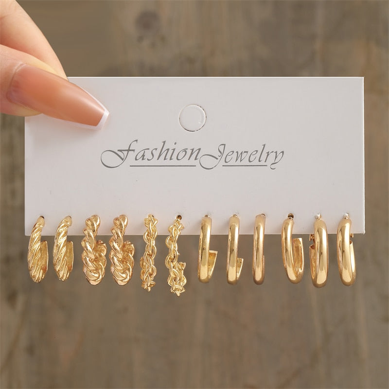 17KM Heart Pearl Dangle Earrings Set Metal Gold Color Butterfly Locks Earrings for Women Shell Trendy Jewelry Hoop Earrings
